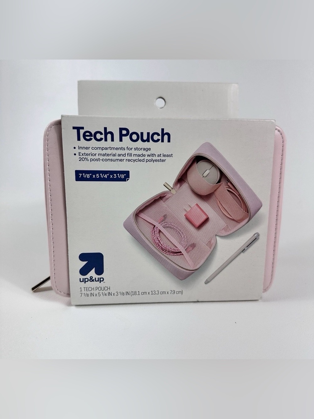 Tech Storage Pouch Travel Organizer Case for Charger Mouse Cables FauxLeather